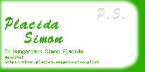 placida simon business card